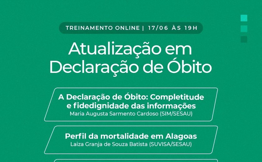 Conselho de Medicina de Alagoas realiza atualização em declaração de óbito