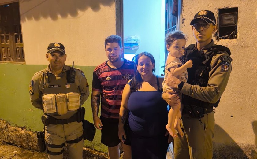 Guarnição da Polícia Militar presta socorro e salva bebê vítima de engasgo em Maceió