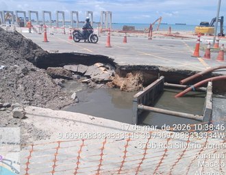 Prefeitura autua BRK por cratera em obra na Avenida da Paz