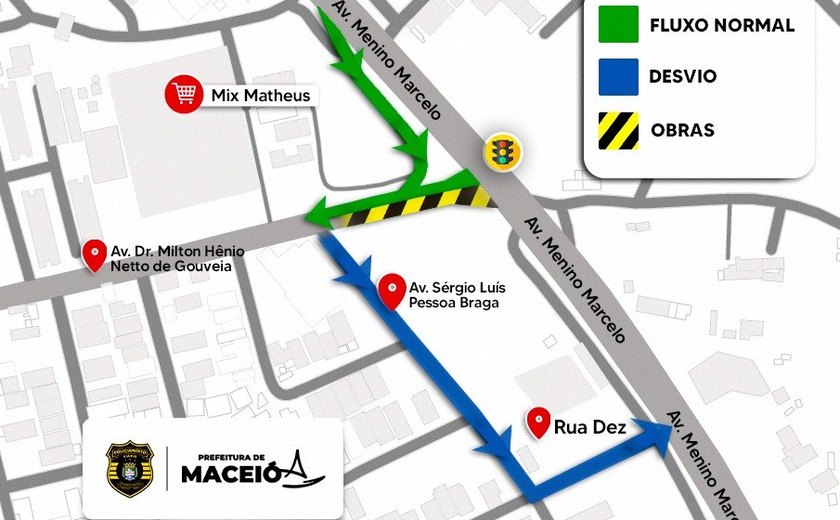 Trânsito em rua do Antares é modificado com obra de requalificação