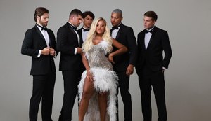 Apresentadora Cariúcha estreia no SuperPop com look de alta-costura da Victoria Alta Costura