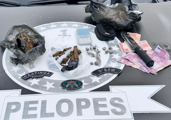 Homem é preso após tentar fugir da PM em Delmiro Gouveia com drogas e outros materiais