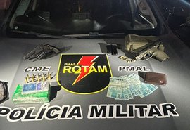 PM apreende duas armas de fogo e meio quilo de maconha após denúncia no Jacintinho