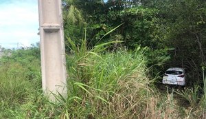 Condutora desvia de cachorro na AL-101 Sul e veículo adentra mata