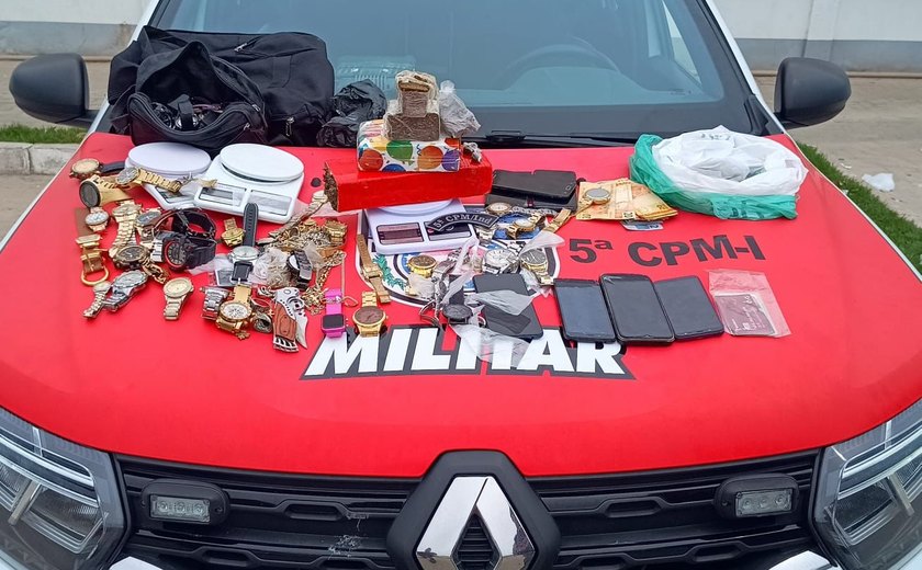 PM/AL apreende drogas, dezenas de relógios e prende suspeitos em Maceió e no interior