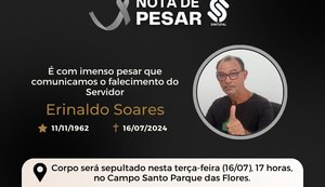 Sintufal comunica o falecimento do servidor Erinaldo Soares