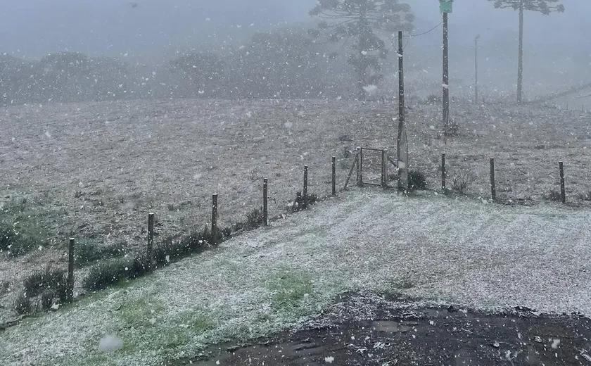 Rio Grande do Sul registra neve em algumas localidades