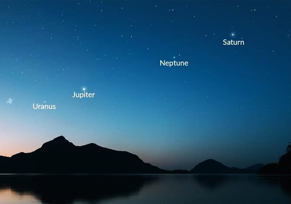 Alinhamento de 5 planetas será neste sábado a partir das 5h30 e poderá ser visto de todo o Brasil