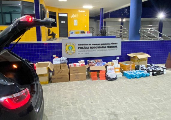 PRF apreende cerca de 4.000 produtos eletrônicos sem nota fiscal, em União dos Palmares
