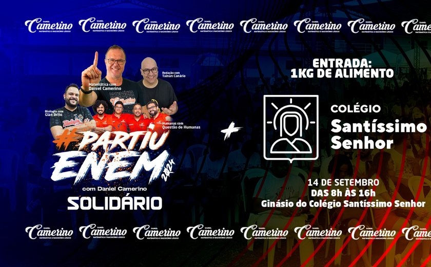 Aulão Solidário #PartiuEnem acontecerá em setembro na cidade de Maceió