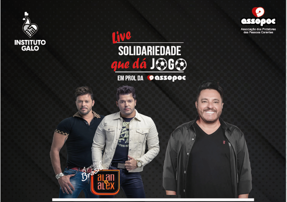 Live Solidariedade que dá jogo vai beneficiar as centenas de vidas atendidas pela Assopoc