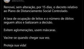 Com indicadores em alta, Governo de AL renova decreto contra Covid-19 por mais 15 dias