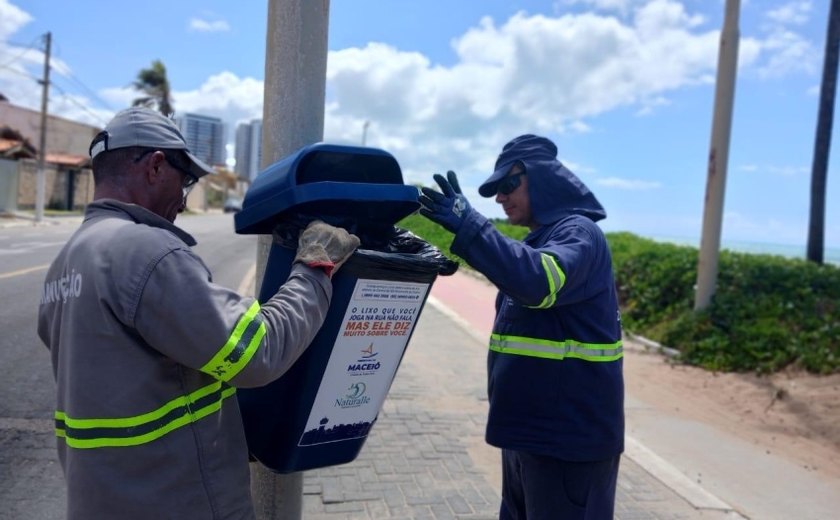 Autarquia de Limpeza Urbana reforça instalação de papeleiras na orla da capital