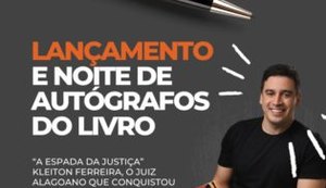 Juiz alagoano Kleiton Ferreira lança livro nesta quinta (25)