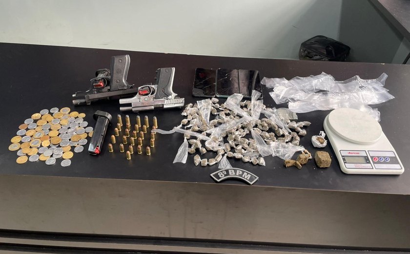 PM/AL apreende 25 armas e 12 quilos de drogas em uma semana