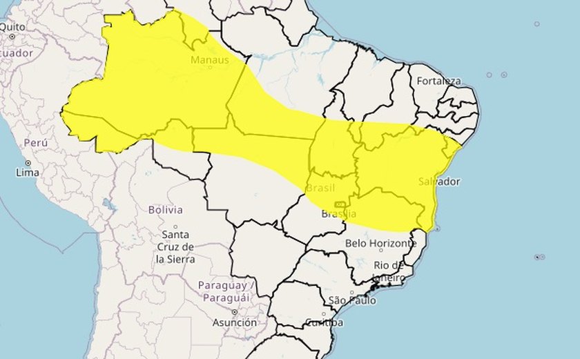 Inmet emite alerta de tempestade para três municípios de Alagoas
