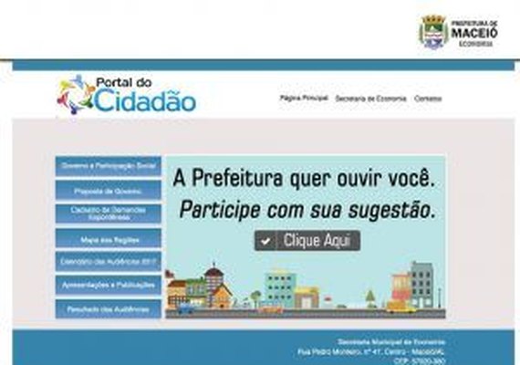 Portal Cidadão é o canal de participação do maceioense