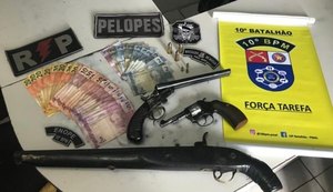 Armas de fogo e drogas são apreendidas pela PM de Alagoas