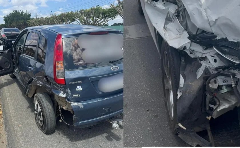 Colisão entre dois carros é registrada na AL-220, em Arapiraca