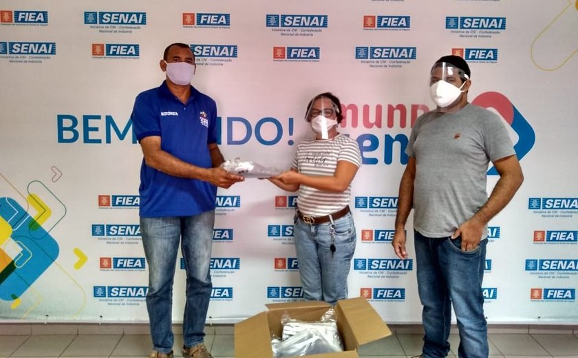 Senai doa quase 6 mil protetores faciais a profissionais em Alagoas