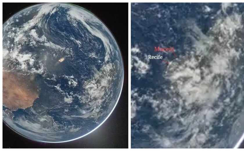 Missão Artemis II registra imagens inéditas da Terra com Maceió em destaque