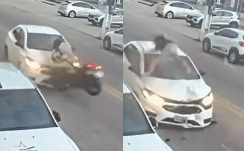 Batida entre moto e carro deixa motociclista ferido em Maceió