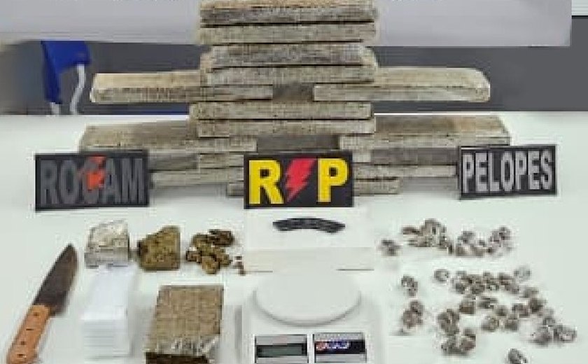 Polícia Militar apreende arma de fogo, drogas e veículo furtado em operações no interior de Alagoas