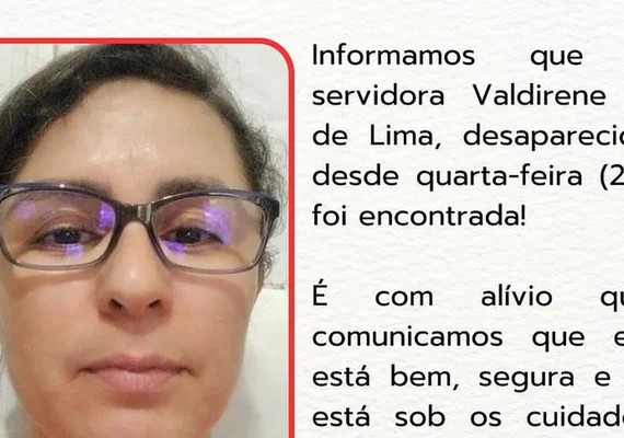 Servidora da Uneal que estava desaparecida é encontrada em Palmeira dos Índios