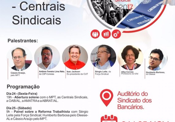 MPT e Centrais sindicais realizam I Seminário de Formação Sindical em novembro