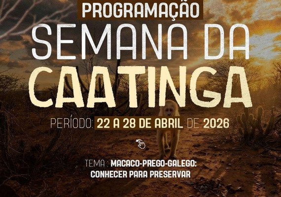 No Sertão de AL, Delmiro lança Semana da Caatinga com foco no macaco prego-galego