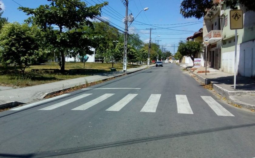 Vias da Santa Amélia recebem nova sinalização horizontal