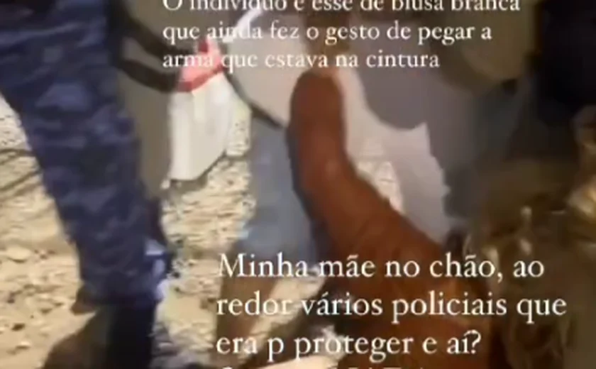 Policial Militar à paisana derruba mulher no chão e ameaça filho da vítima em festa