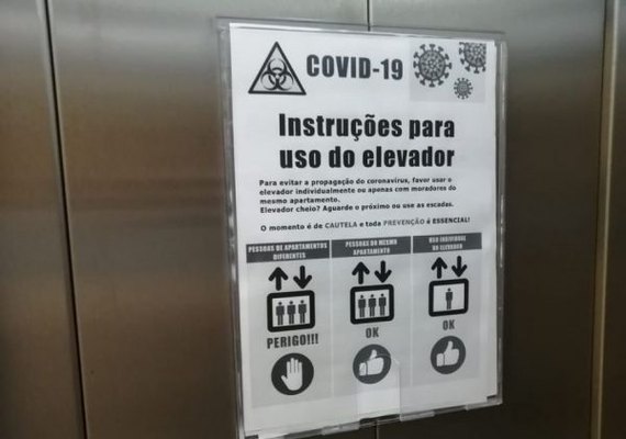 Uso de elevador favorece contaminação pelo novo coronavírus