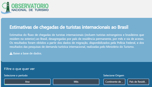 Observatório Nacional de Turismo disponibiliza dados sobre turistas internacionais no Brasil