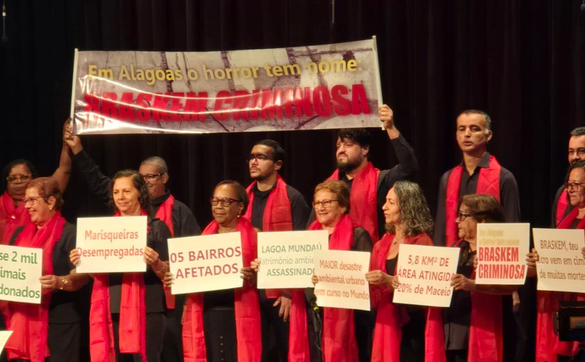 Protestos contra a Braskem em Maceió se estendem ao festival de corais Nordeste Cantat