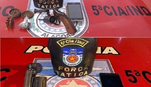 Seis armas de fogo são apreendidas e mais de um quilo de entorpecentes