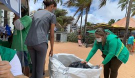 Ação retirou mais de 70 quilos de recicláveis na orla marítima da capital