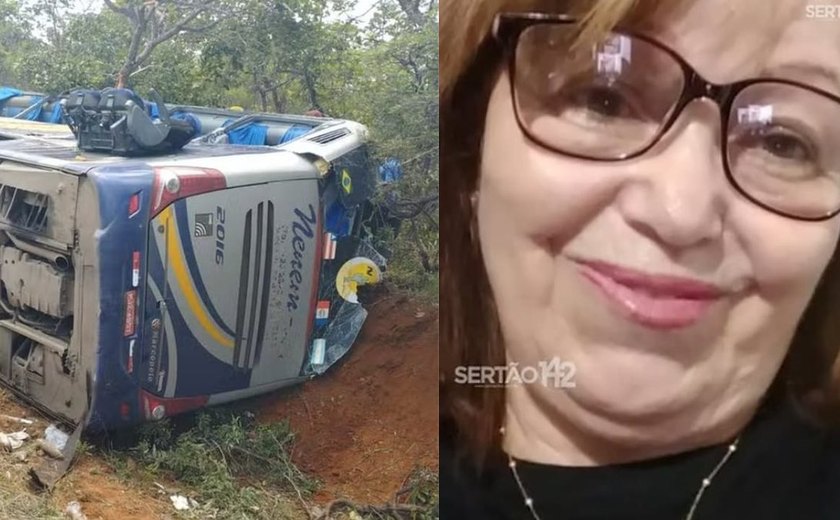 Idosa alagoana morre após galho de árvore perfurar ônibus em acidente em Minas Gerais