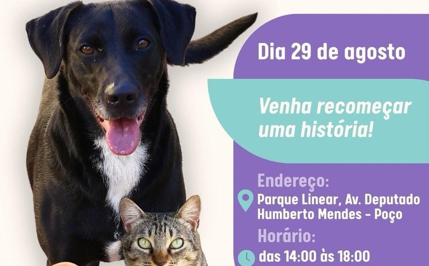 Bairro do Poço recebe feira de adoção de animais neste sábado