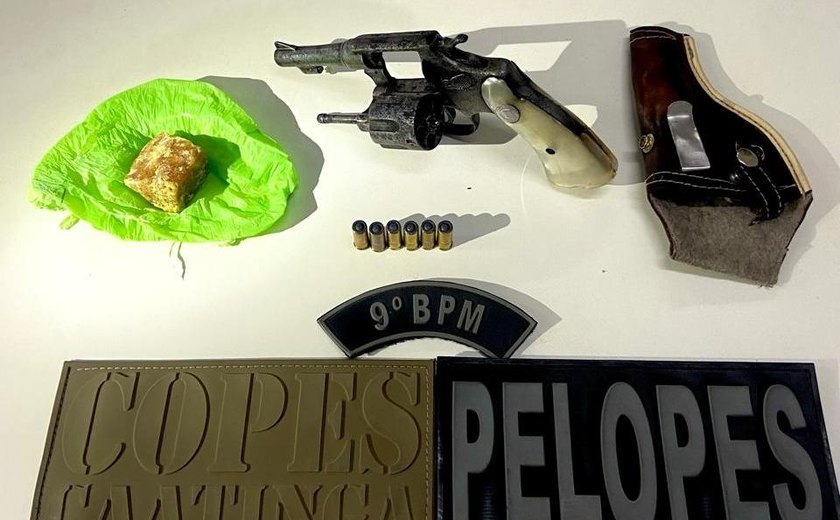 PM prende suspeito armado e apreende drogas em Delmiro Gouveia e Novo Lino