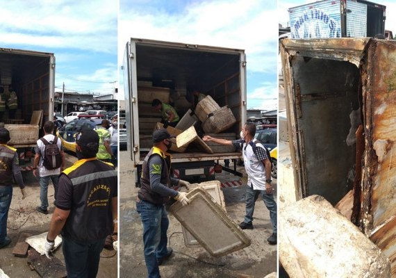 Operação apreende 4 toneladas de equipamentos deteriorados no Mercado da Produção