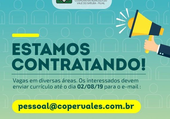 Coopervales oferece vagas de emprego
