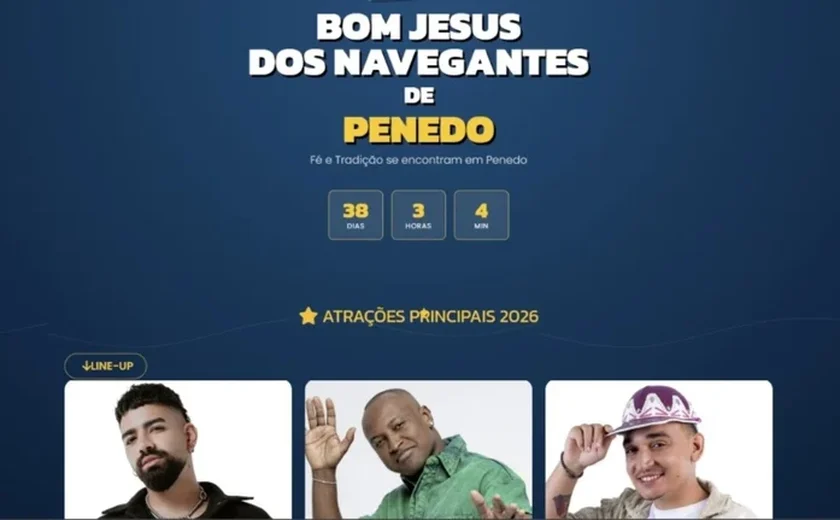 Prefeitura de Penedo lança site do Bom Jesus 2026 com sistema moderno de hospedagens integrado