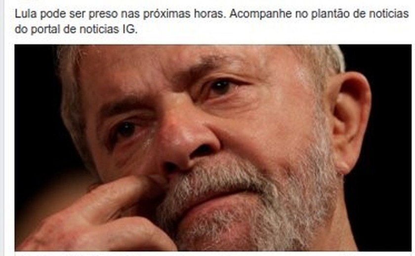 Novo vírus se espalha no Facebook com vídeo de suposta prisão de Lula
