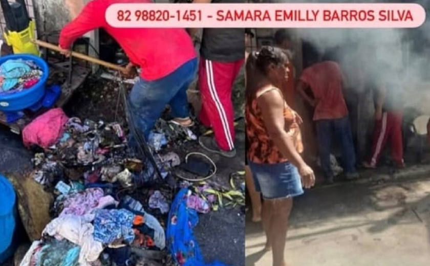 Incêndio destrói casa e mobiliza campanha para ajudar família no Jacintinho