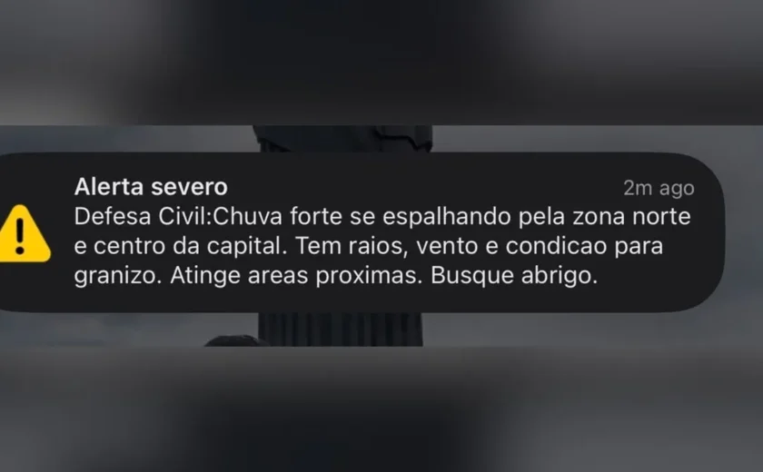 Defesa Civil emite alerta severo para chuva forte, raios e ventos em SP