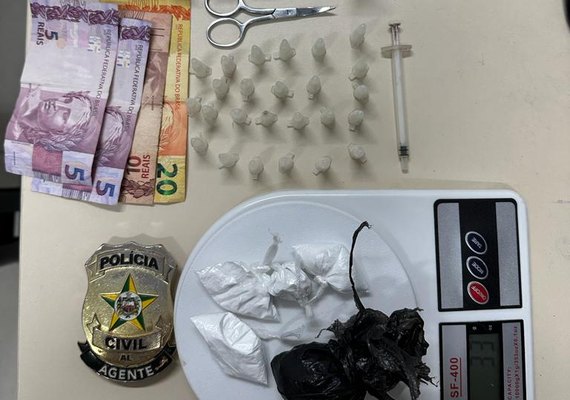 Polícia Civil apreende cocaína e munição de fuzil em Marechal Deodoro