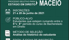 Maceió: Defensoria Pública abre seleção para estágio em Direito