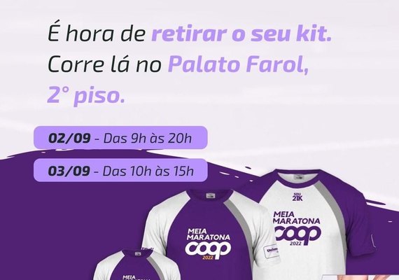 Entrega dos kits da Meia Maratona Coop acontece nos dias 2 e 3 de setembro