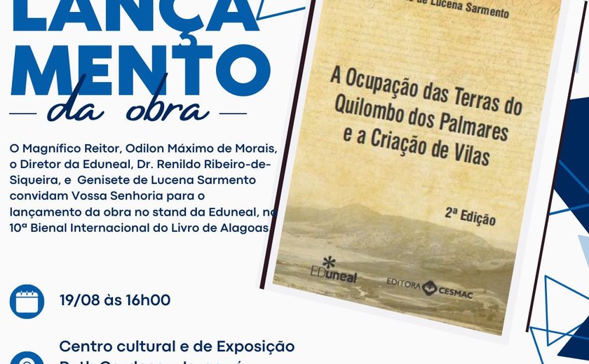 Genisete Sarmento lança segunda edição de 'Ocupação das Terras do Quilombo', na Bienal do Livro